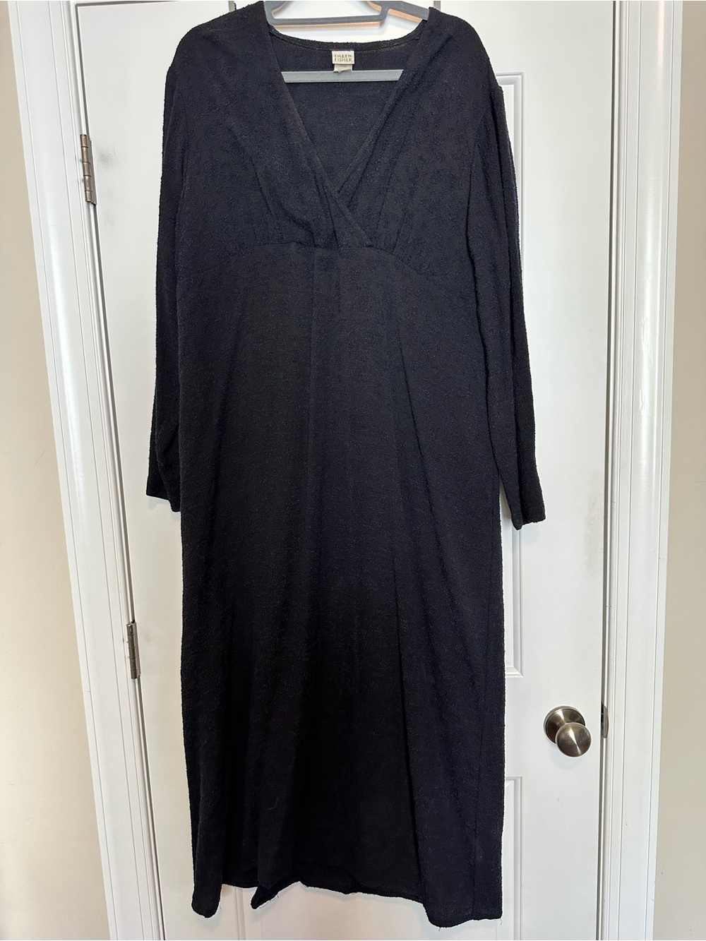 Eileen Fisher Black V-Neck Maxi Dress